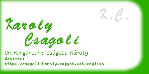 karoly csagoli business card